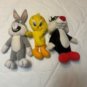 Warner Bros. Cartoon Character Plush Toys - Gray, Yellow, Black